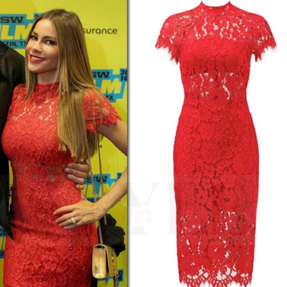 Alexis Red Lace Dress